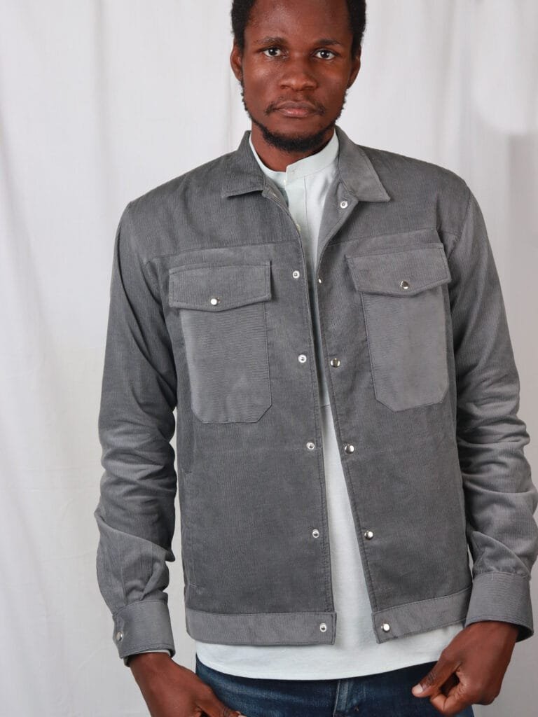 Cladshati Gray Corduroy Jacket - Image 2