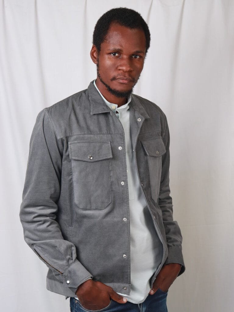 Cladshati Gray Corduroy Jacket