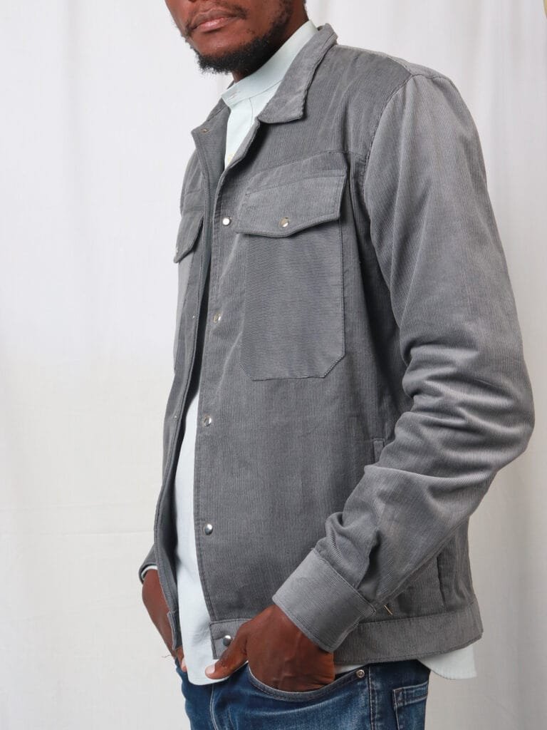 Cladshati Gray Corduroy Jacket - Image 3