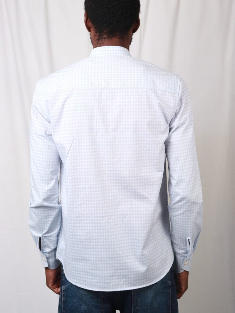 Cladshati Sky blue Checked Popover Shirt - Image 4