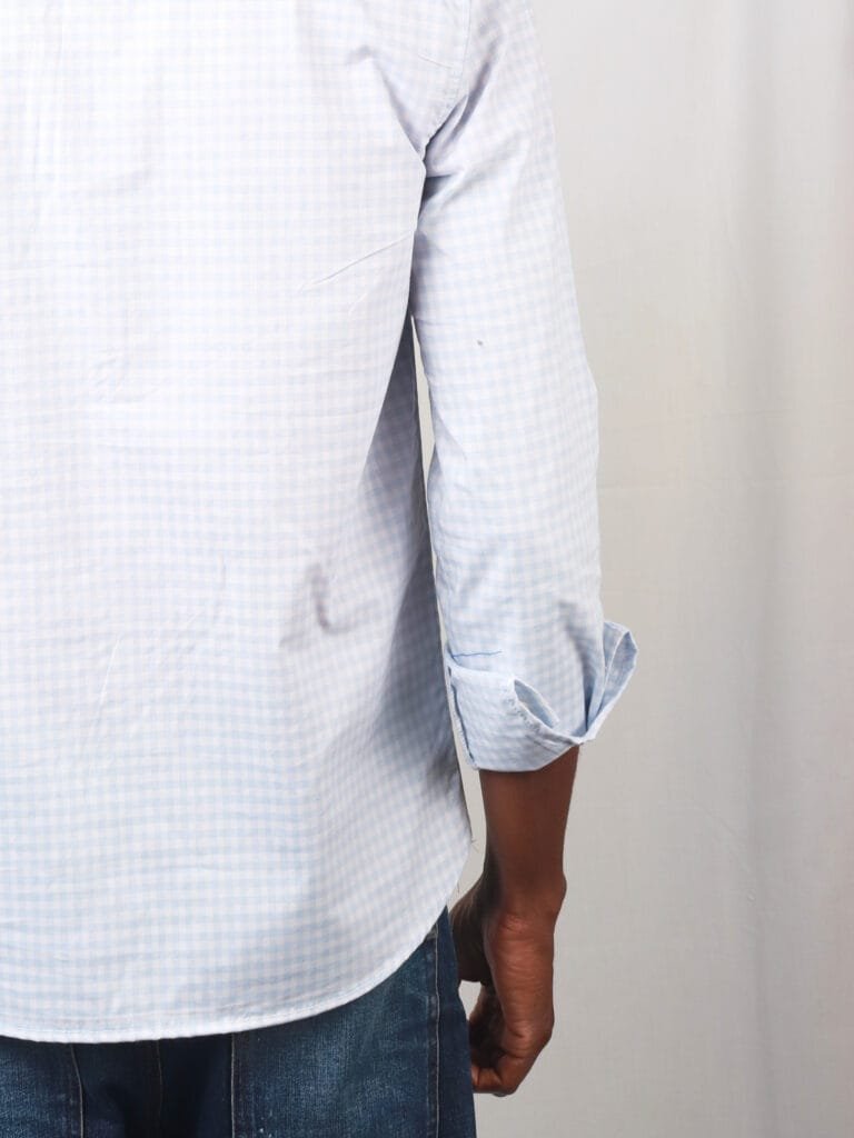 Cladshati Sky blue Checked Popover Shirt - Image 5