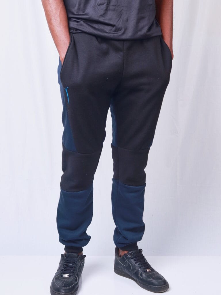 Cladshati Sweatpants contrasting colors Navy Black - Image 2