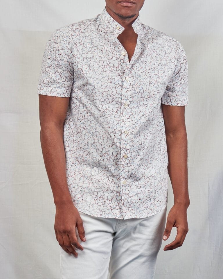 Elevate Your Style with Our Maroon Floral White Button Down Shirt