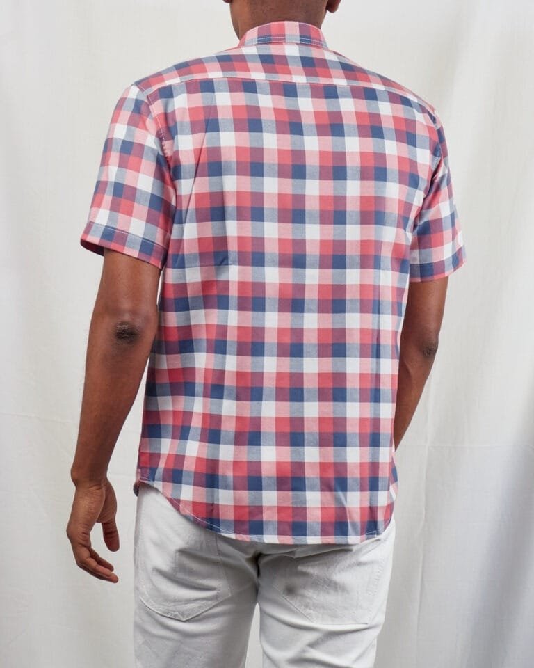 Stylish Summer Essential: Red White and Blue Plaid Shirt - Image 4