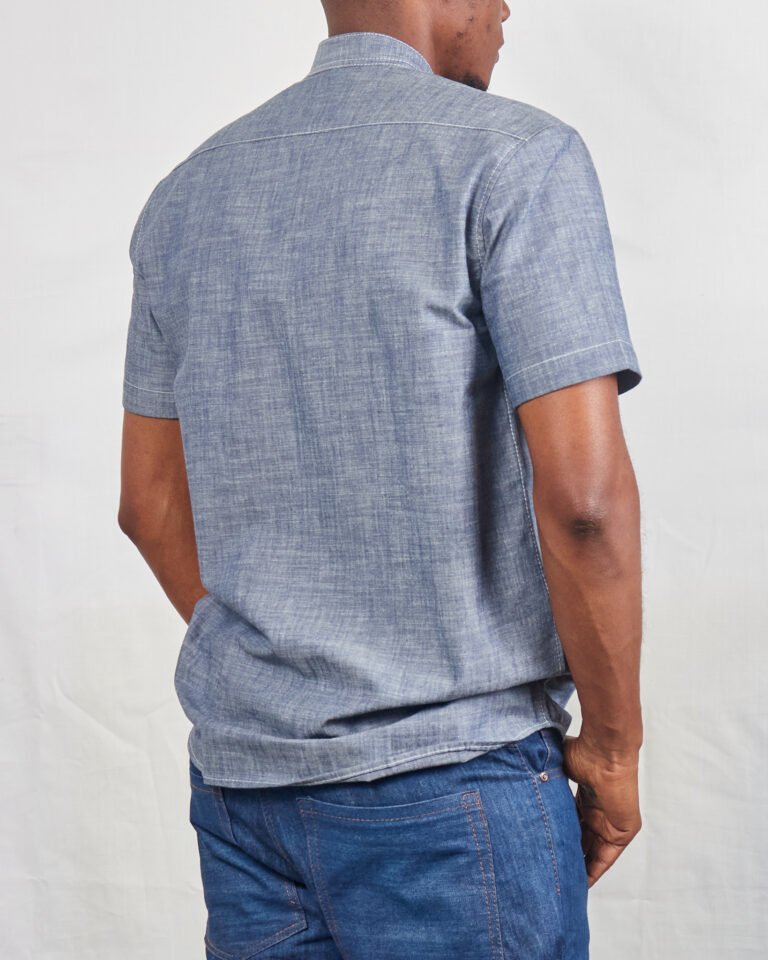 Chambray Denim two Pockets Shirt - Image 4