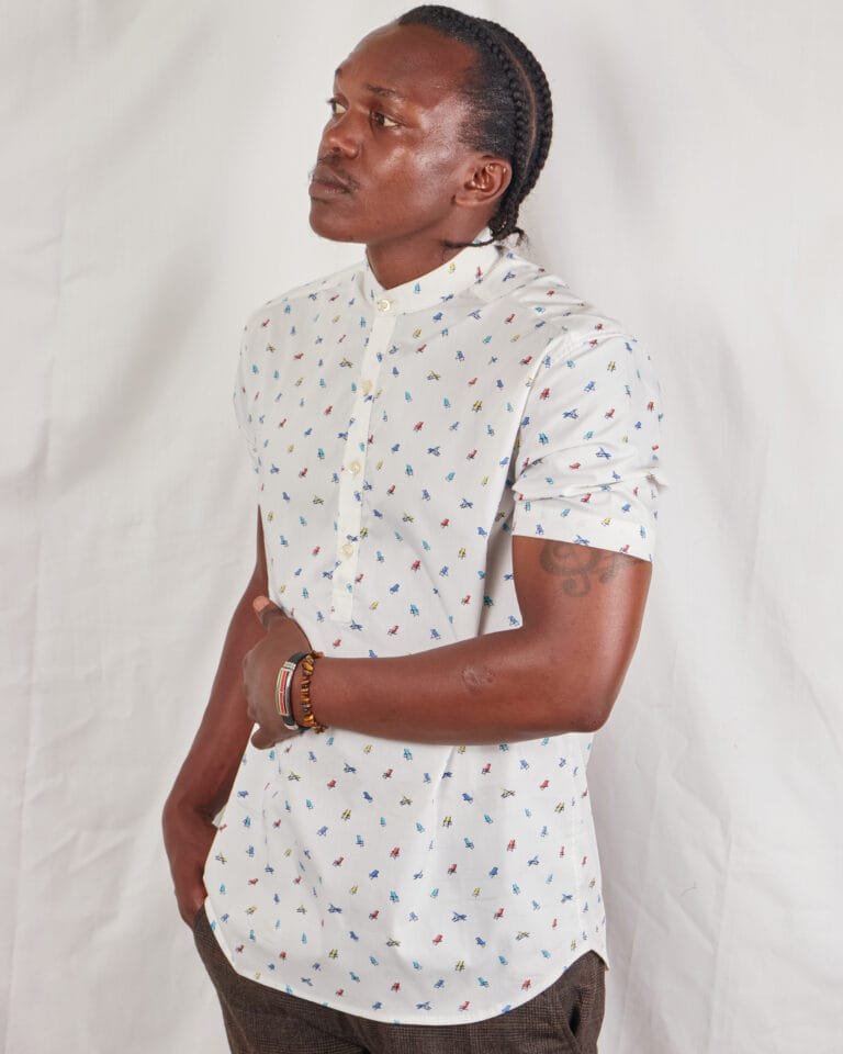 White Beach Chair printed pop-over Mens Shirt - Image 4