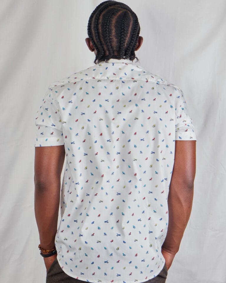 White Beach Chair printed pop-over Mens Shirt - Image 3