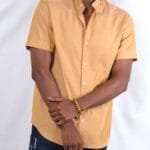 Egg Nog Button Down mens short sleeve shirt