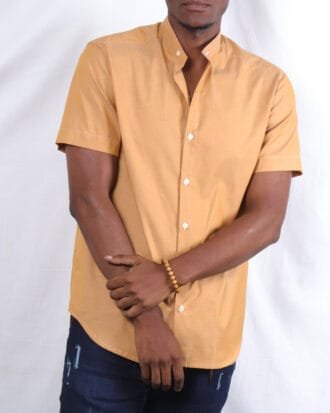Egg Nog Button Down mens short sleeve shirt