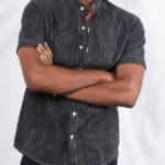 Black Tropical Printed short Sleeves Slim Fit Casual Mens Shirt