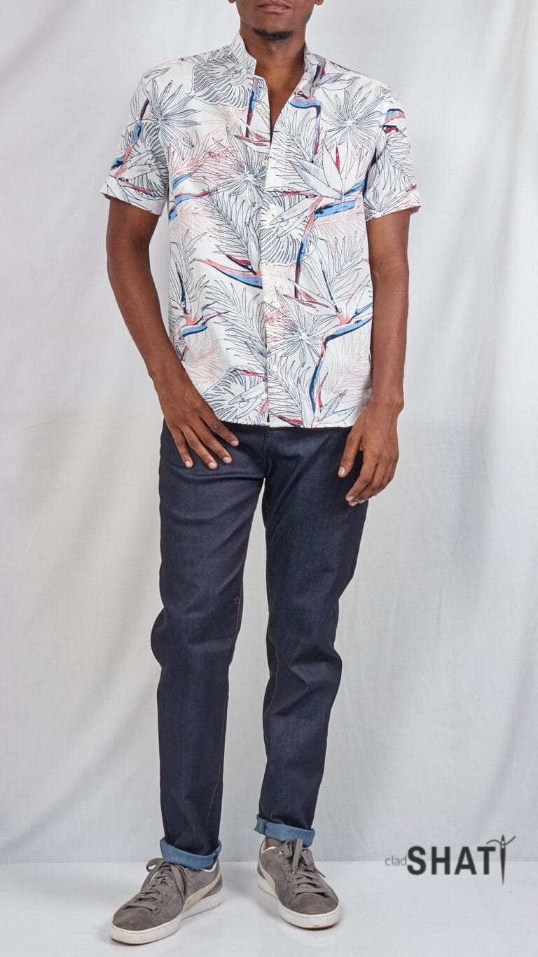 Men's Leaf Outline Print Shirt - Image 6