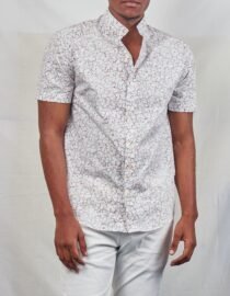 Elevate Your Style with Our Maroon Floral White Button Down Shirt