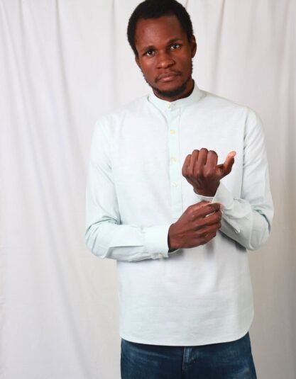 Cladshati Lime Cream Popover Shirt