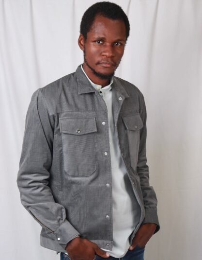Cladshati Gray Corduroy Jacket