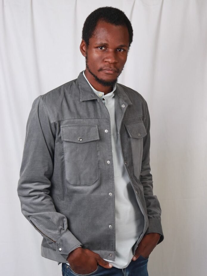 Cladshati Gray Corduroy Jacket