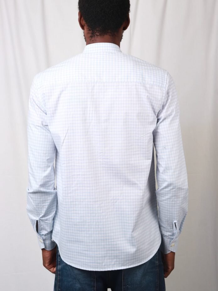 Cladshati Sky blue Checked Popover Shirt - Image 4
