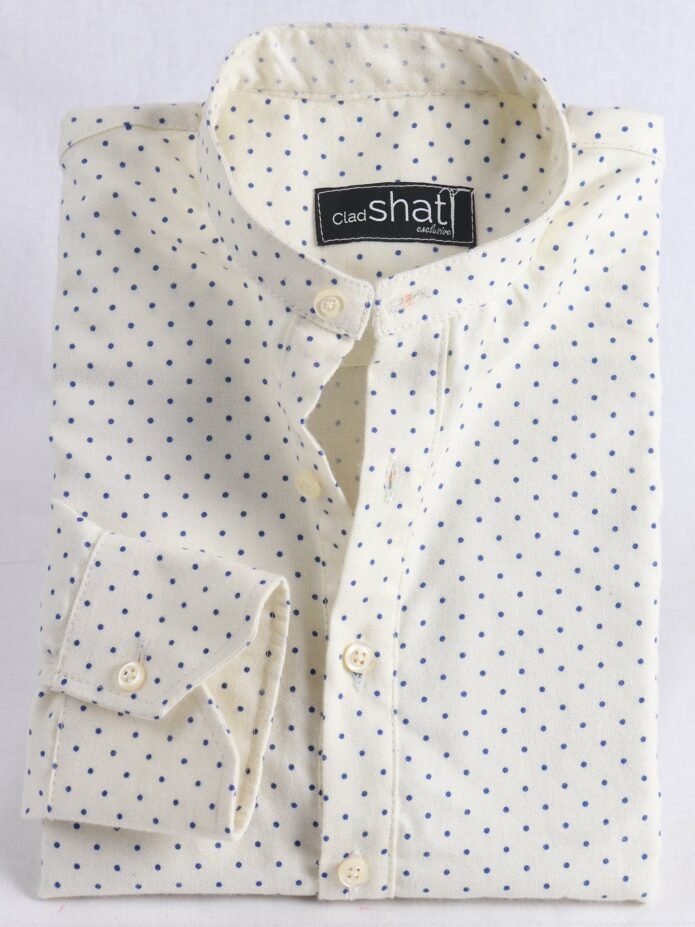Cladshati Polka dot cream shirt - Image 4