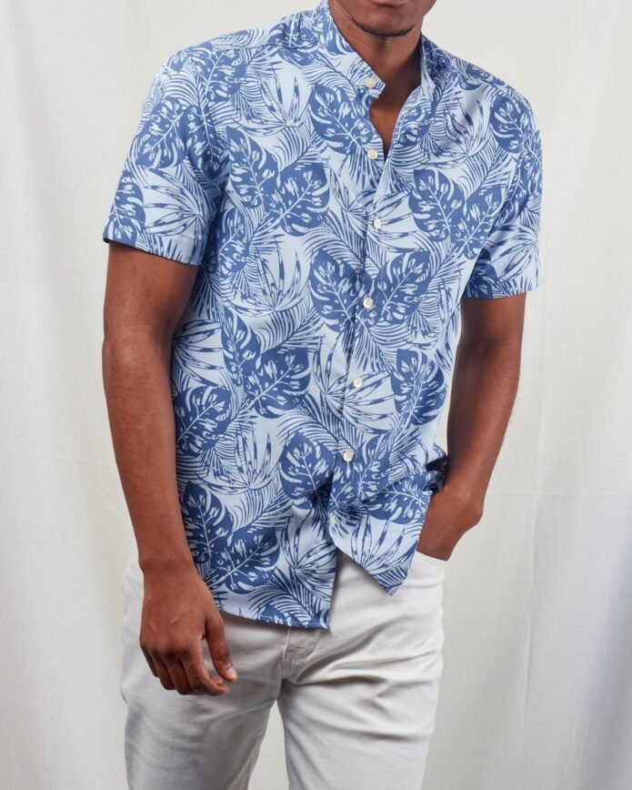 Elevate Your Summer Wardrobe with Our Blue Floral Beach Shirt - Image 2
