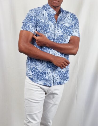 Elevate Your Summer Wardrobe with Our Blue Floral Beach Shirt