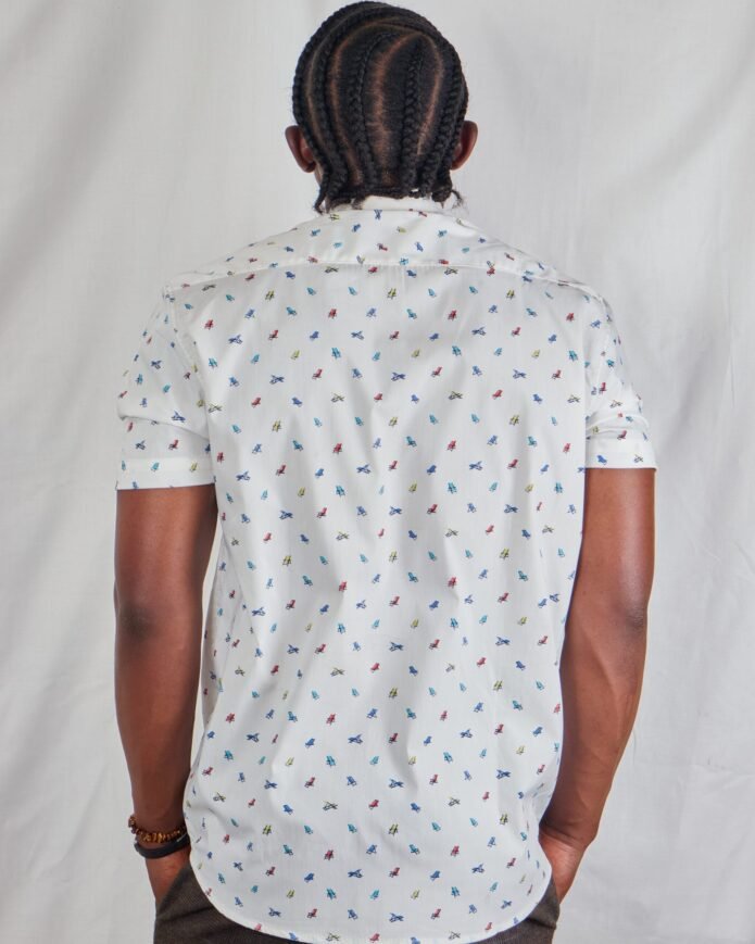 White Beach Chair printed pop-over Mens Shirt - Image 3