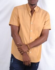 Egg Nog Button Down mens short sleeve shirt
