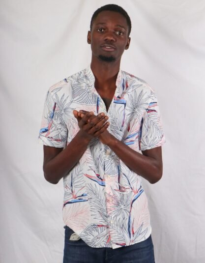Men's Leaf Outline Print Shirt