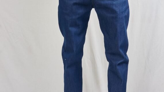 Blue kitenge Ankara pocket jeans.