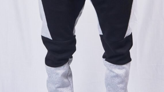 Cladshati Sweatpants contrasting colors gray- Black