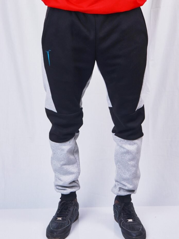 Cladshati Sweatpants contrasting colors gray- Black