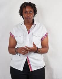 The Batwing White Linen Kikoy Women's Shirt