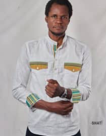 The Sahil - Men's linen Kikoi Pop-Over long Sleeved Two Pocket Shirt