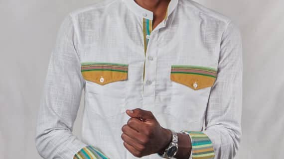 The Sahil - Men's linen Kikoi Pop-Over long Sleeved Two Pocket Shirt
